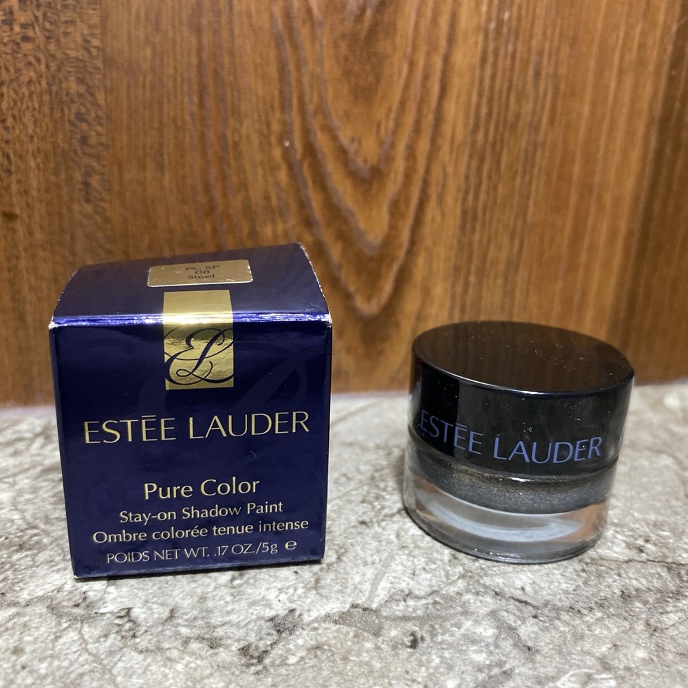 Estee Lauder Pure Color Stay On Shadow Paint 08 Steel .17oz‎ New Boxed